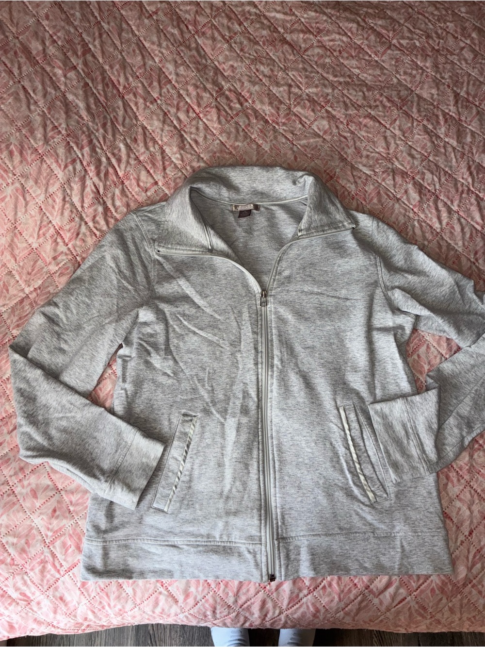 White Stag Heather Gray Zip-Front Bomber Jacket
